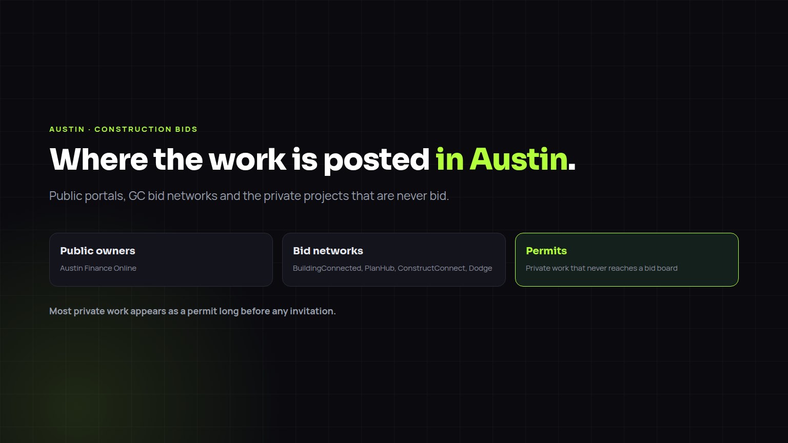 Where to find construction bids in Austin