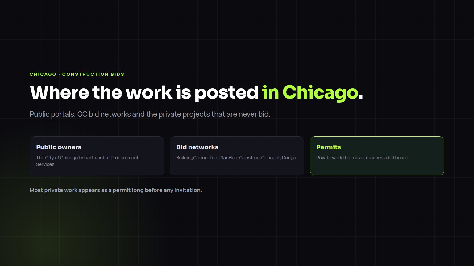 Where to find construction bids in Chicago