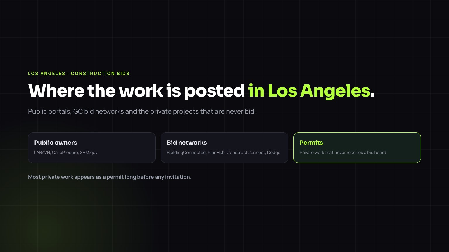 Where to find construction bids in Los Angeles