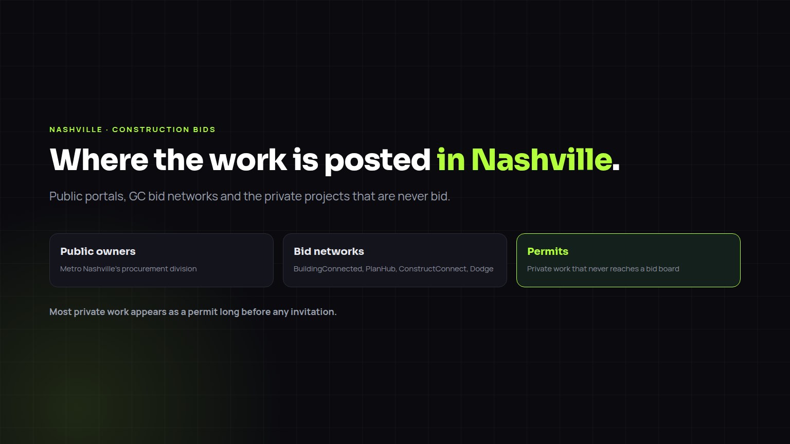 Where to find construction bids in Nashville