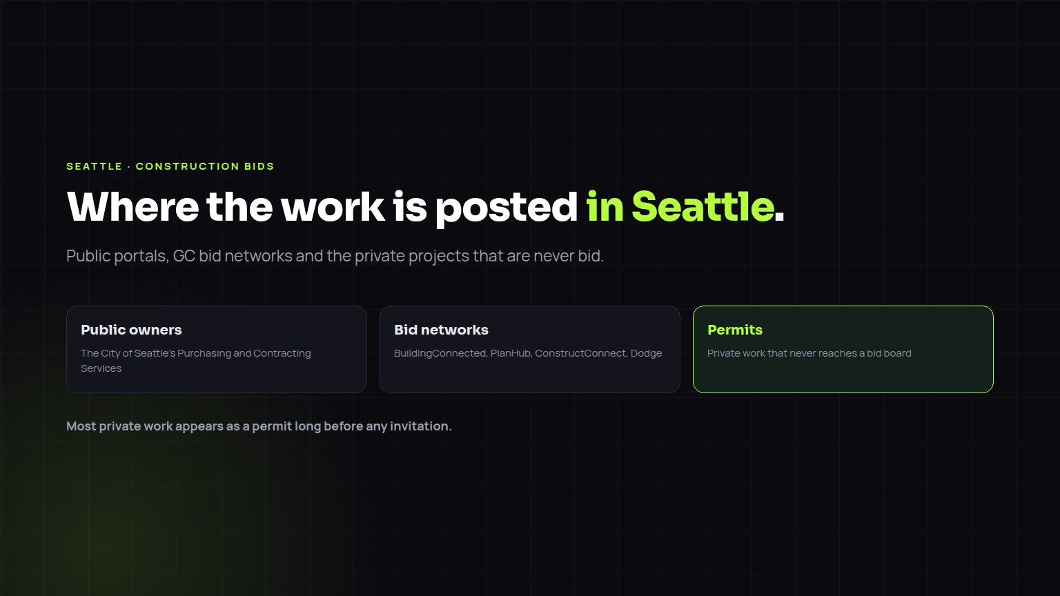 Where to find construction bids in Seattle