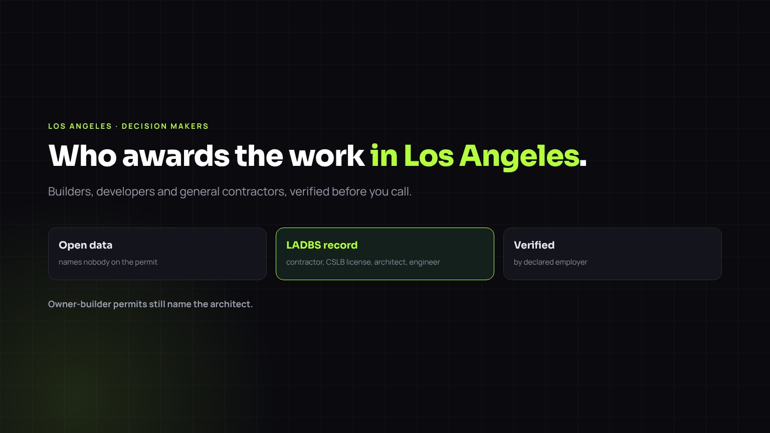 Construction decision-maker contacts in Los Angeles