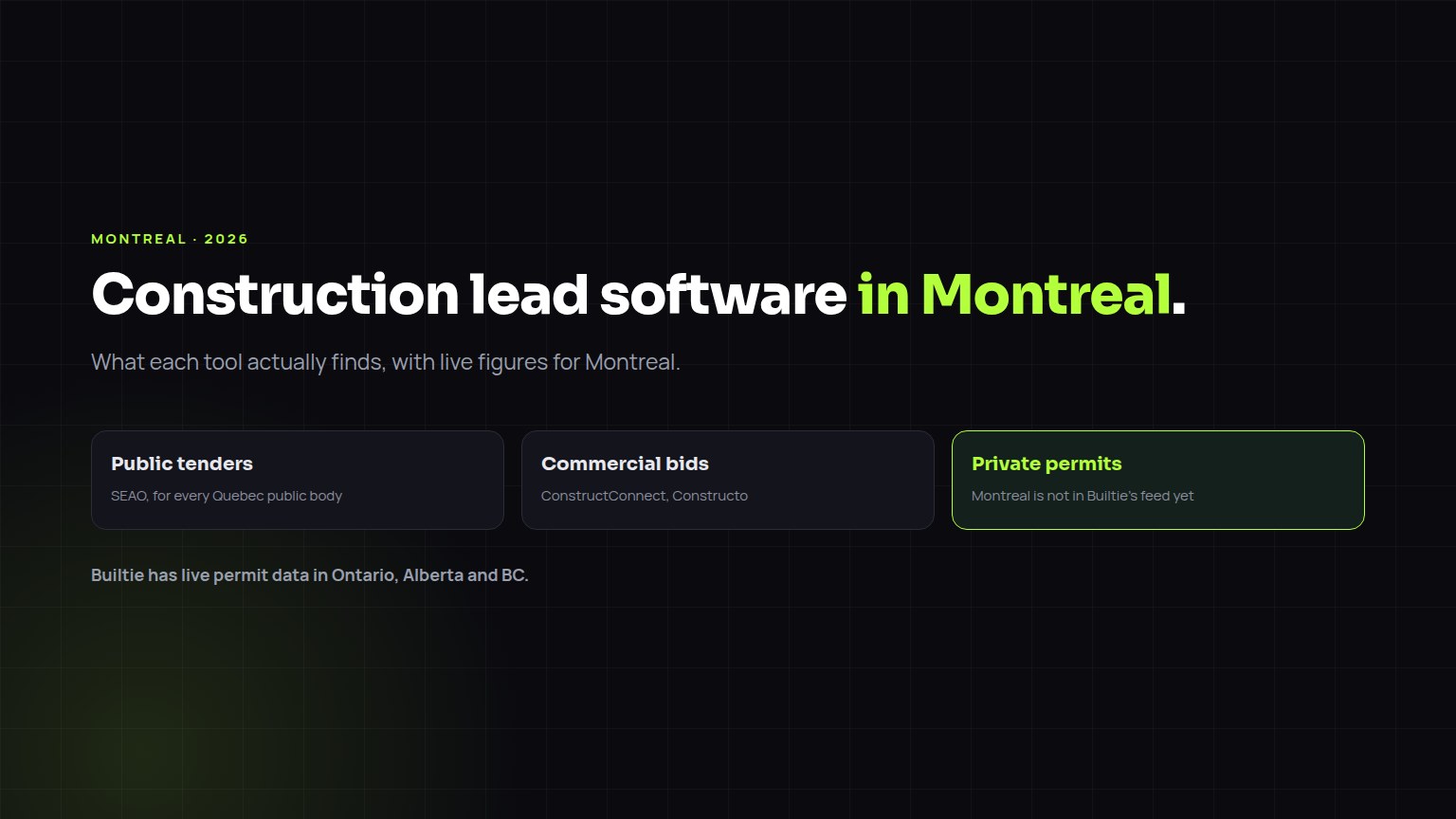 Construction lead software in Montreal