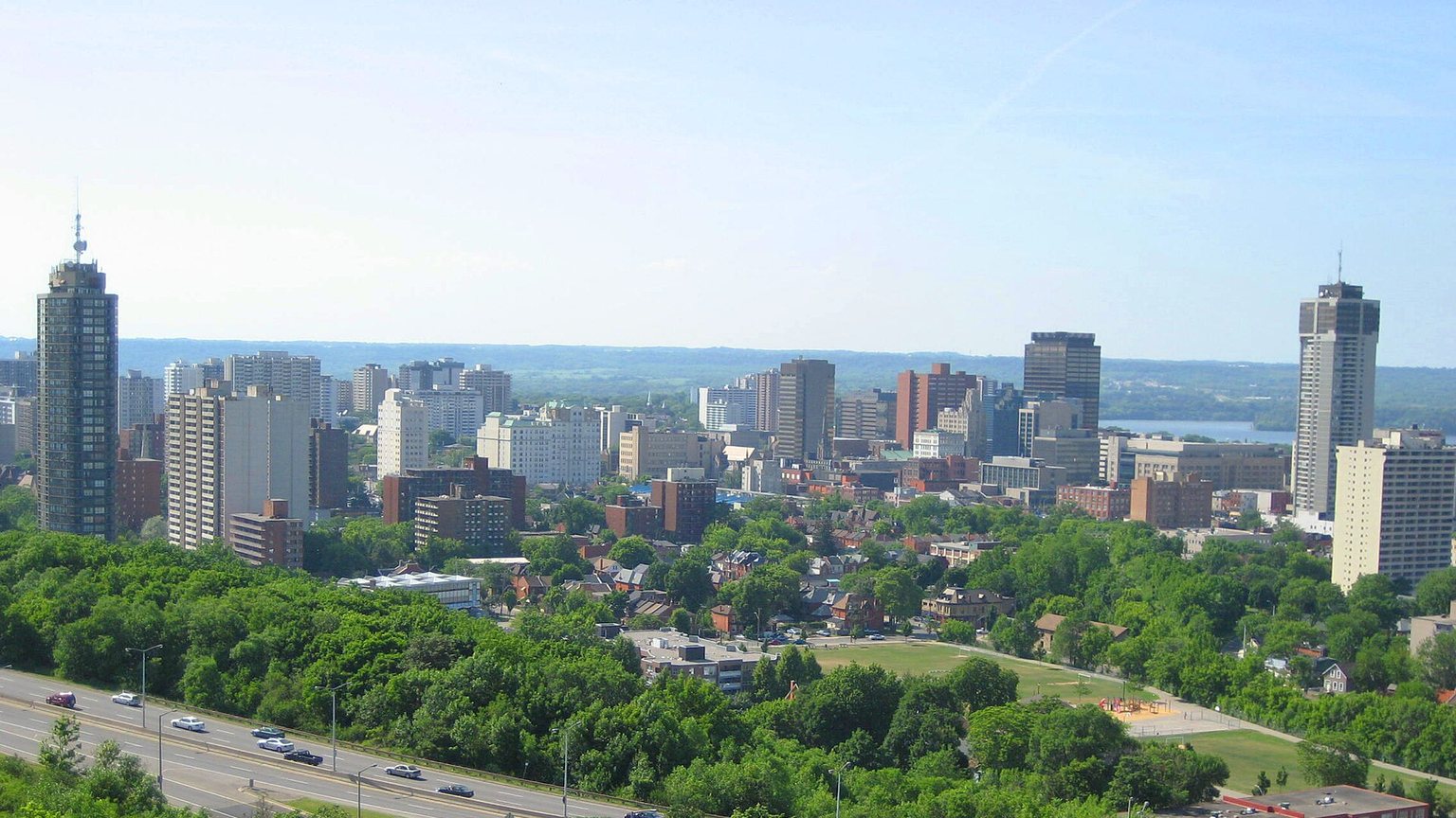 Downtown Hamilton, Ontario seen from the escarpment
